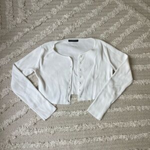 Brandy Melville Cream Button-Down Shirt